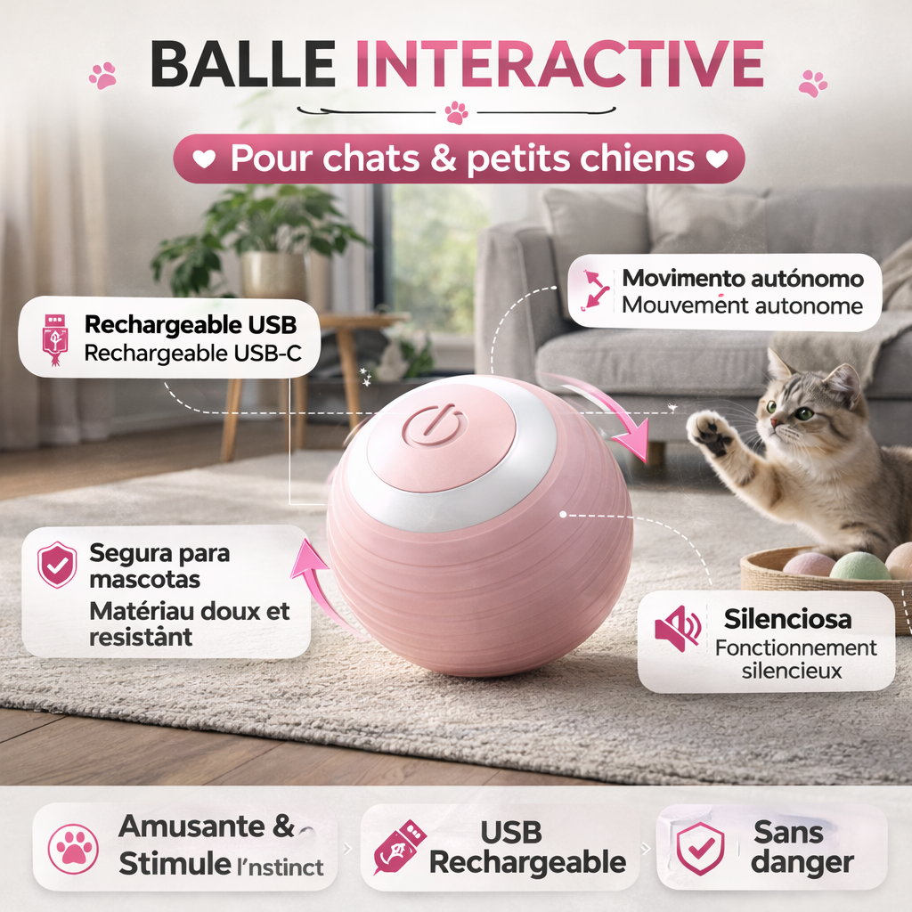 Pelota interactiva - Juguete automático para mascotas